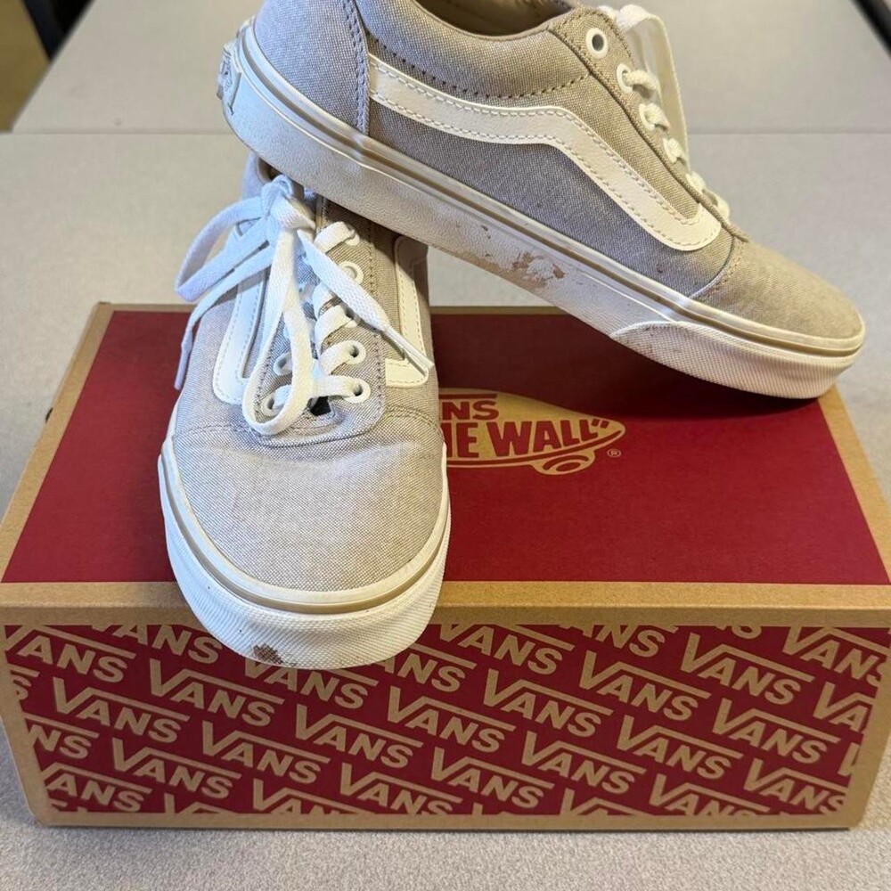 Vans Old Skool grey trainers, Size US 8 #skateboarding #vans